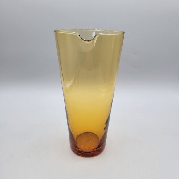 Amber Gradient Glass Cocktail Pitcher With Glass Stirrer Mid Century - Picture 2 of 10